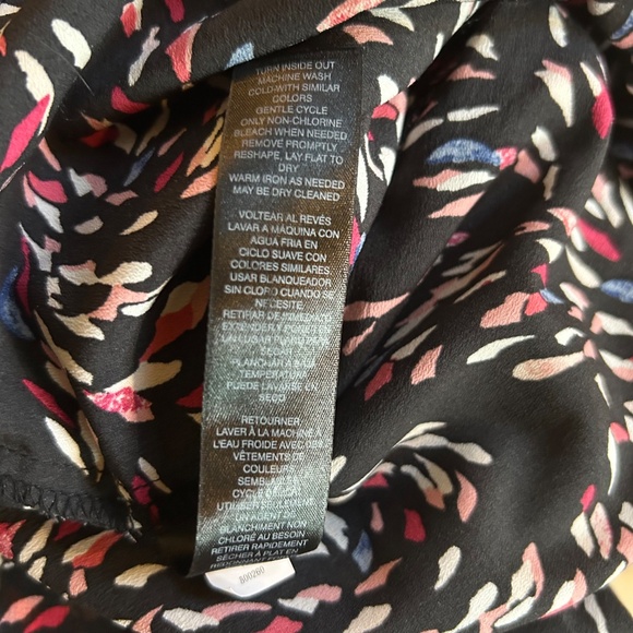 White House Black Market Dress Long Sleeve Abstract Petal Print Size 2 - Picture 2 of 9